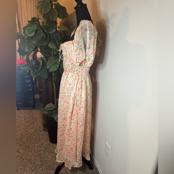 Anthropologie Pink Floral Maxi Dress - Picture 8 of 16